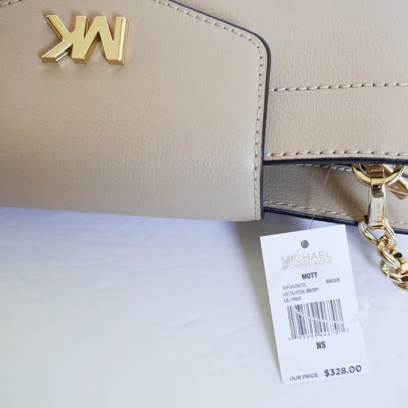 Michael Kors Mott L Xbody Leather Bag Bisque - Picture 8 of 8